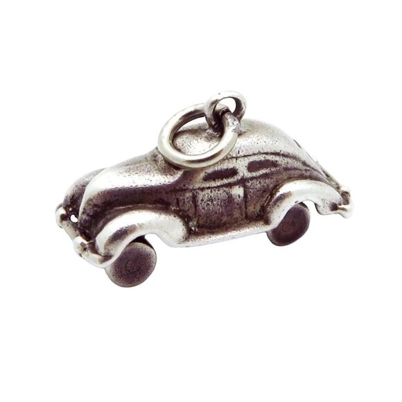 Vintage Sterling Silver Movable Split Window Coupe Beetle Automobile Charm 1930s - Picture 9 of 10